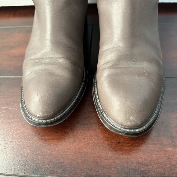 Size 9 Salvatore Ferragamo Women’s Fersea Gancini Grey Leather Riding Boots - Picture 11 of 16